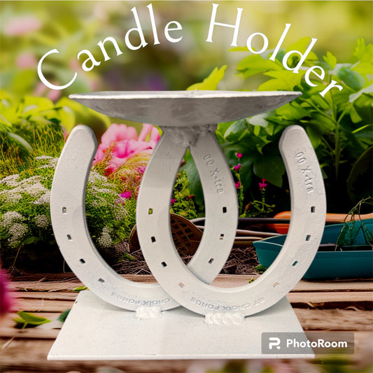 Real Horse Shoe Candle Holder