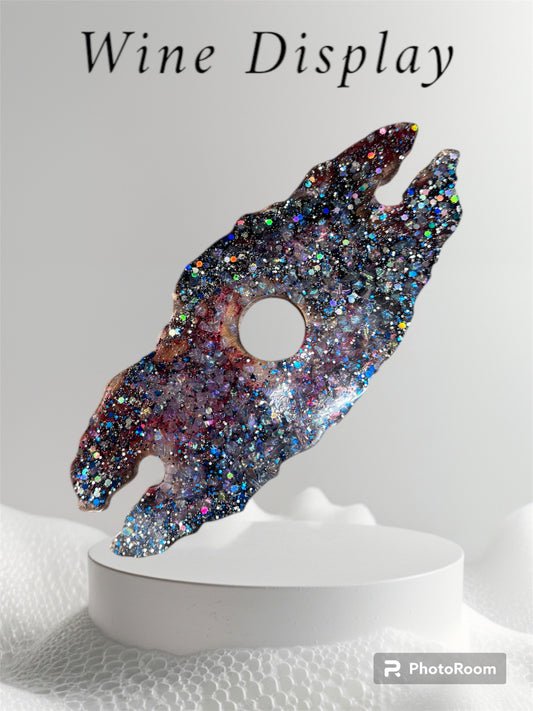 Wine Display Blue and Pink