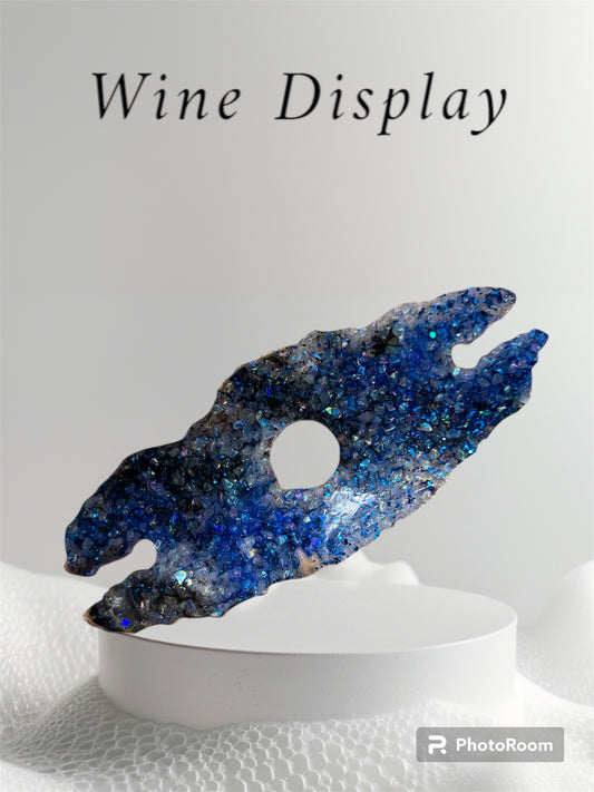 Wine Display Blue and Black