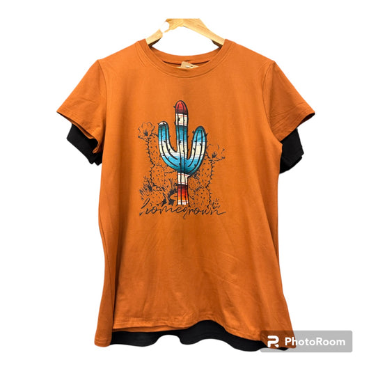 Short Sleeve T-Shirt Mustard Cactus- Adult Small